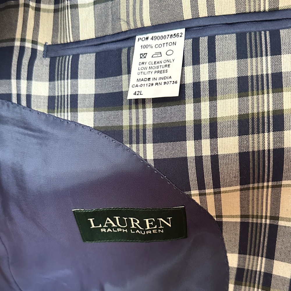 Ralph Lauren Navy and White Plaid Blazer - Picture 4 of 4